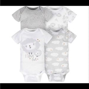 4-Pack Baby Neutral Sheep Short Sleeve Onesies® Bodysuits 3-6 mo